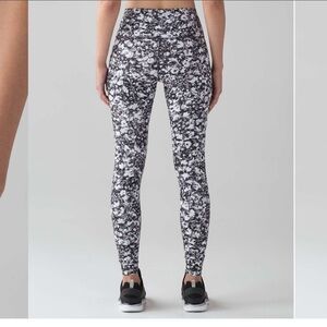 Lululemon Athletica Wunder under hi rise tight mash up black white Leggings
